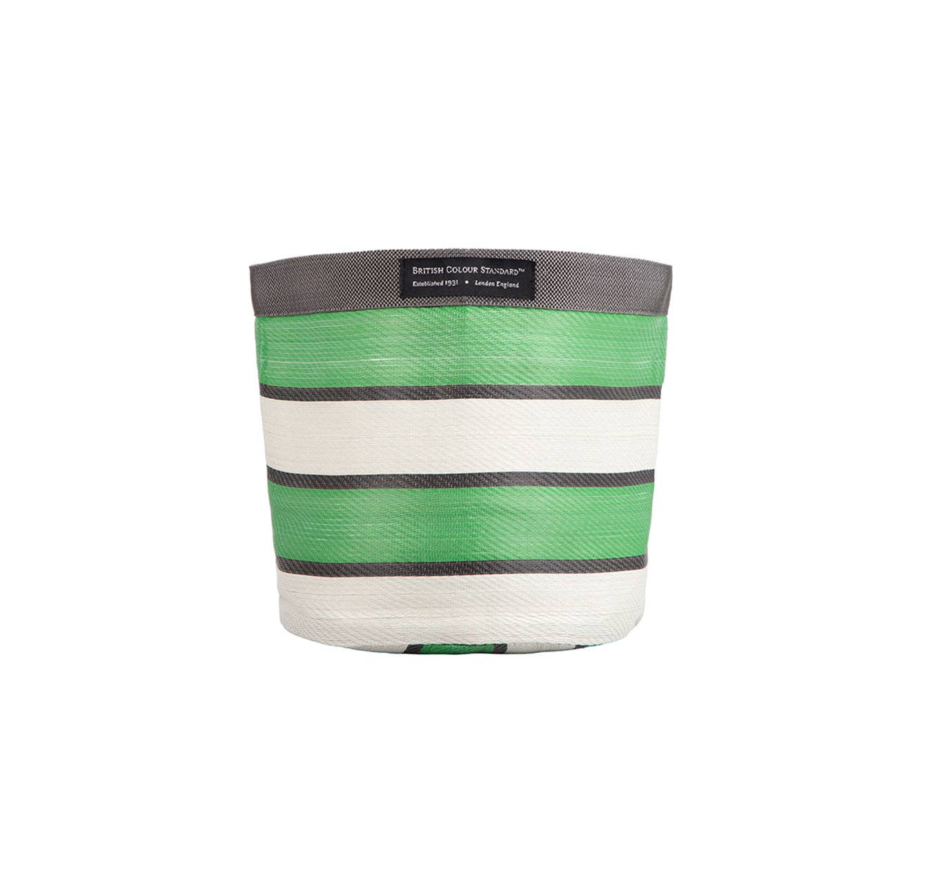 Medium 19 cm - Eco Woven Plant Pot Cover in Grass Green, Indigo & Pearl