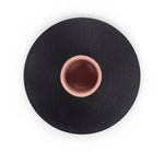 Small 4cm Two-Tone Jet Black & Old Rose Metal Candleholder: 6