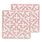 Ceramic coasters (set of 2) - Pink