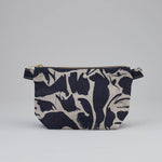 Toiletry Bag - 100% Linen: Printed Navy Creatures / Small