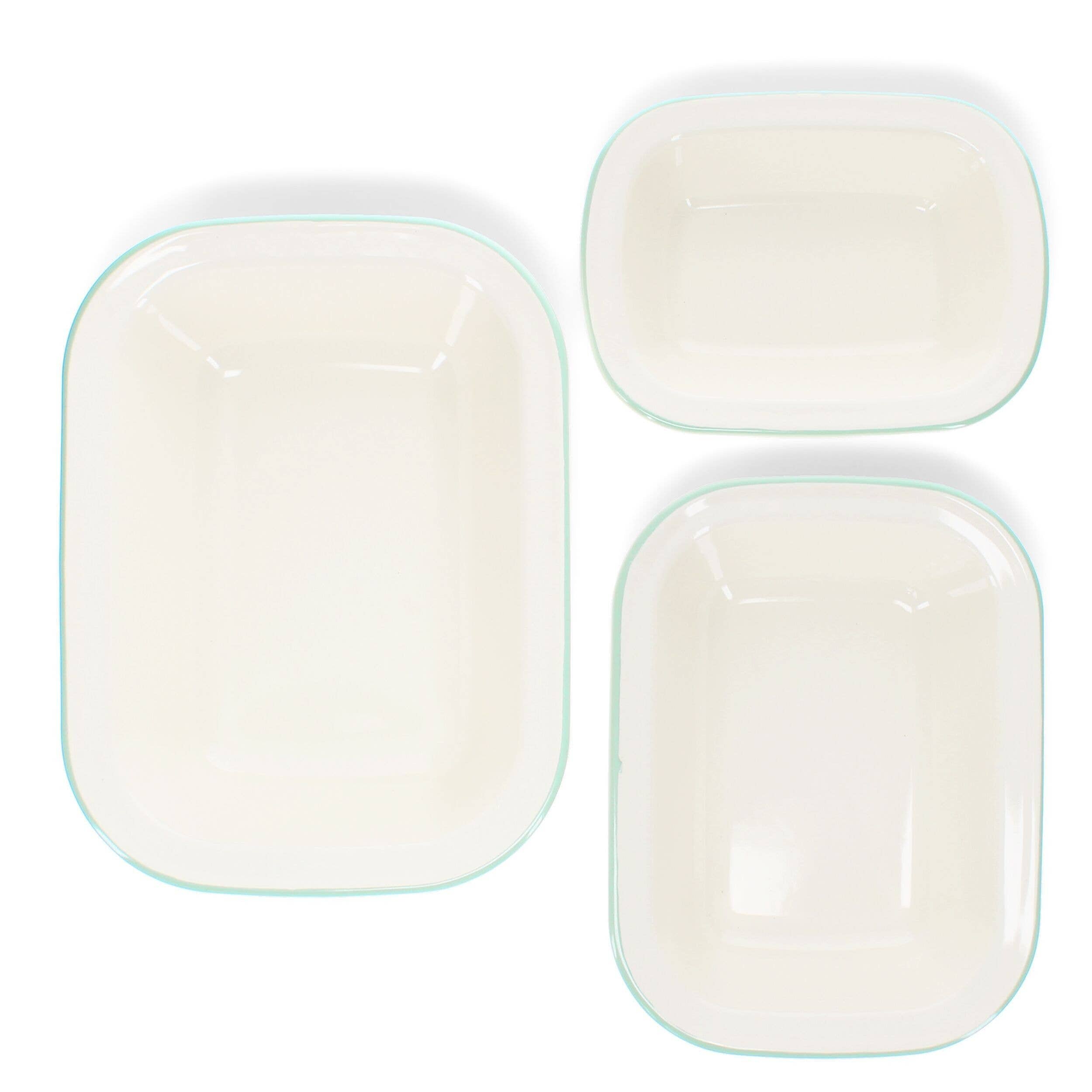 Enamel Pie Dishes (Set of 3) - Pistachio