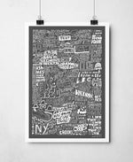 The History of Rap Hip Hop Music Print: Unframed / Grey & White / A4 Print