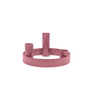NEW! Round Metal Candelabra in Old Rose: 3