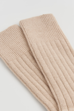 Milky Tea Beige Merino Bed Socks: Milky Tea Beige / Large (UK 9-13)