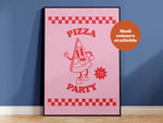 Pizza Party Takeaway Print: Blue / A4