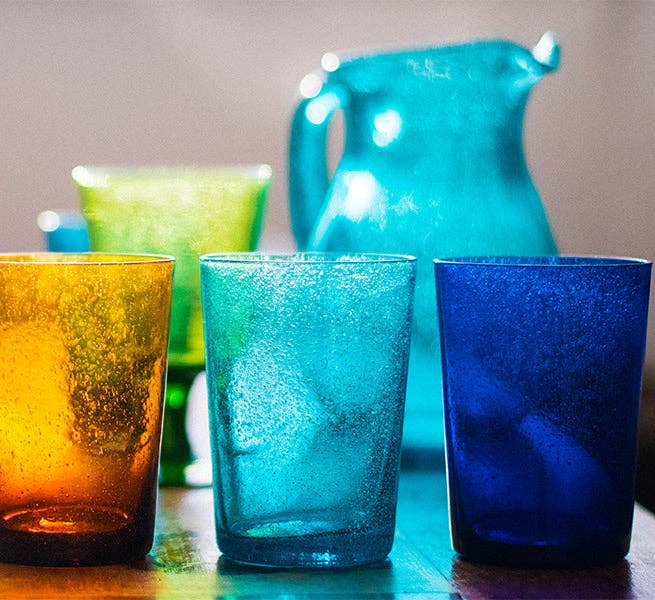 Almond Shell Handmade Glass Tumbler: 6