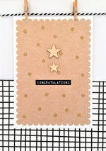 Congratulations Card - Mini Wooden Stars