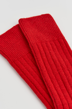 Postbox Red Merino Bed Socks: Postbox Red / Small (UK 4-8)