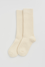 Clotted Cream Merino Bed Socks: Clotted Cream / Large (UK 9-13)