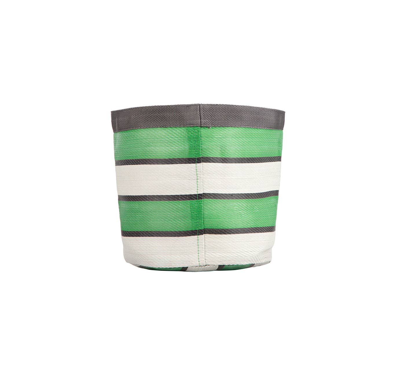 Medium 19 cm - Eco Woven Plant Pot Cover in Grass Green, Indigo & Pearl