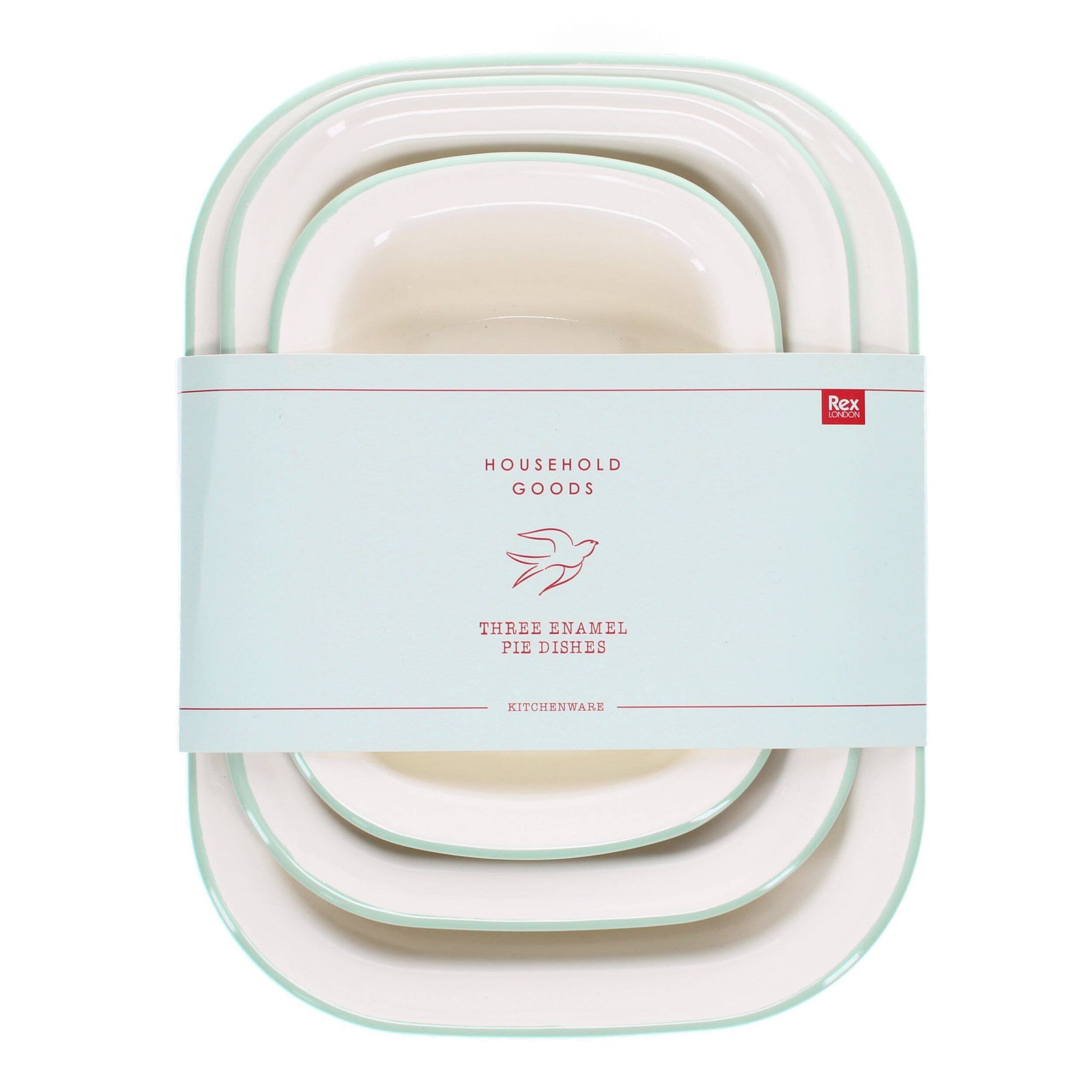 Enamel Pie Dishes (Set of 3) - Pistachio