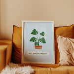 Art Print – No Water Needed – House Plant| Abstract Wall Art: A4 - 21cm x 29.7cm