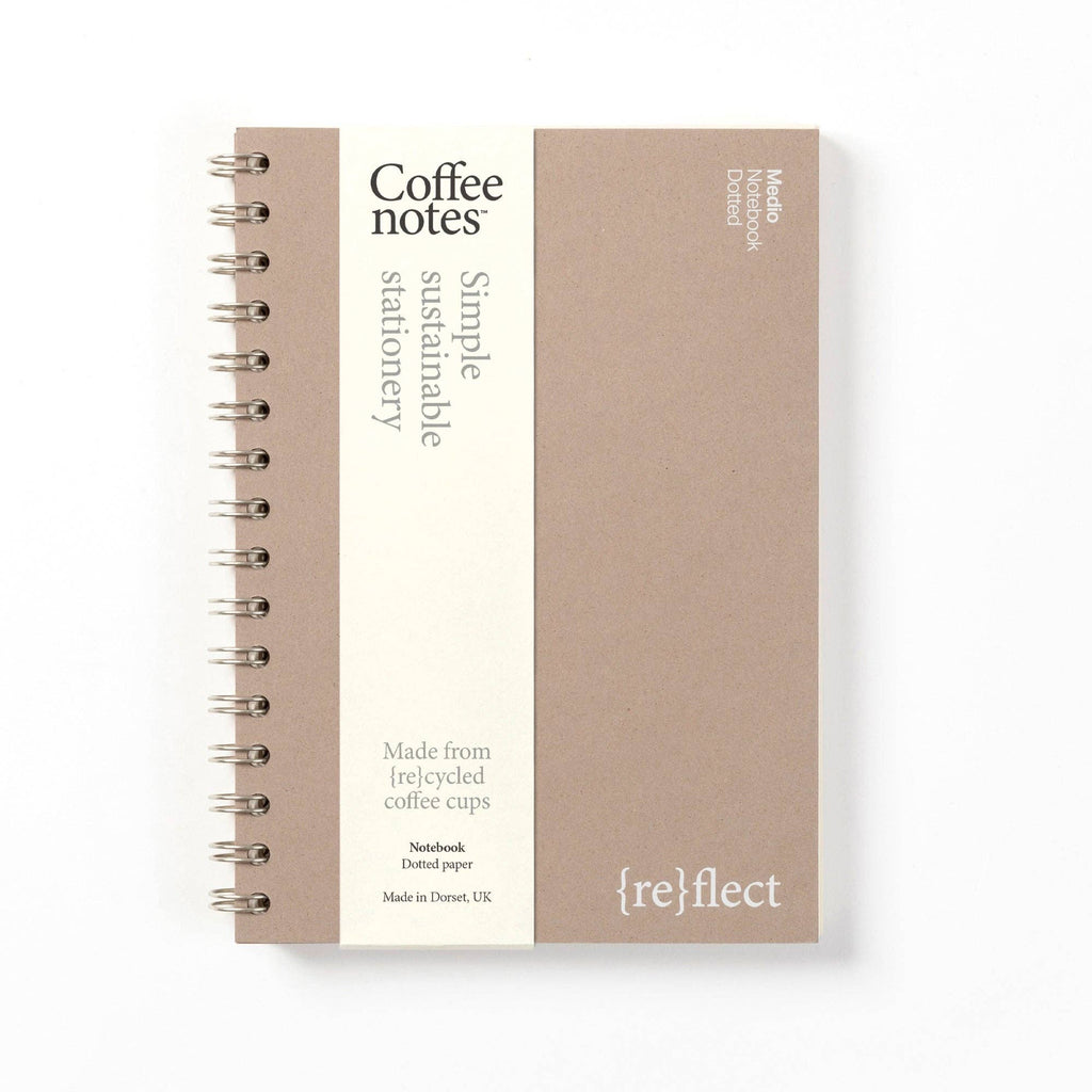 Almond Wirebound Notebook (Dotted): Medio