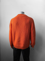 Organic Chunky Knit Fisherman Jumper Tangerine Orange: Xl