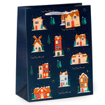 Christmas Holidays Houses Gift Bag - Large